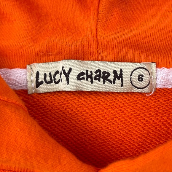 Kid’s BKYS Lucky Charm Orange Hoodie Size 6 - Picture 3 of 3